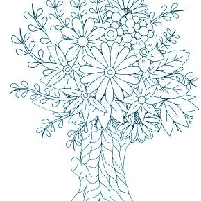 Раскраска цветущие деревья