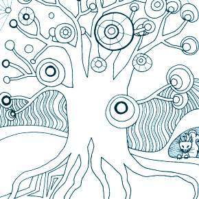 Раскраска цветущие деревья