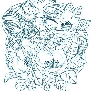 Раскраска цветущие деревья