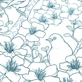 Раскраска цветущие деревья