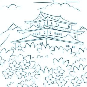 Раскраска цветущие деревья