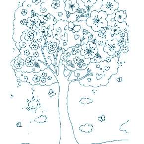 Раскраска цветущие деревья