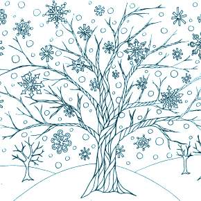 Раскраска цветущие деревья