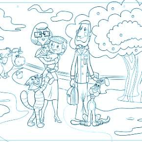 Раскраска Простоквашино Раскраска Простоквашино