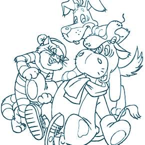 Раскраска Простоквашино Раскраска Простоквашино