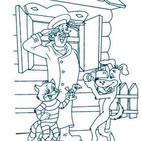 Раскраска Простоквашино Раскраска Простоквашино