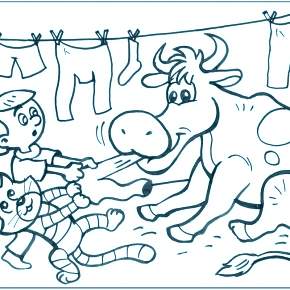 Раскраска Простоквашино Раскраска Простоквашино