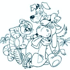 Раскраска Простоквашино Раскраска Простоквашино