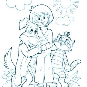 Раскраска Простоквашино Раскраска Простоквашино