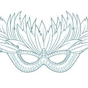 Раскраска новогодние маски