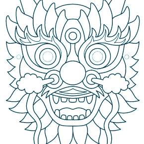 Раскраска новогодние маски