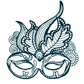 Раскраска новогодние маски