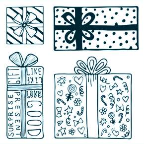 Раскраска новогодние подарки