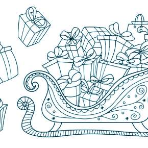 Раскраска новогодние подарки