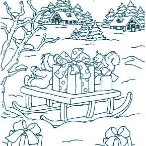 Раскраска новогодние подарки