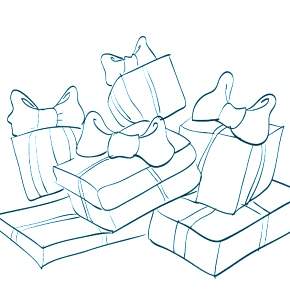 Раскраска новогодние подарки