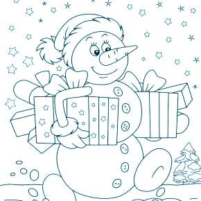 Раскраска новогодние подарки