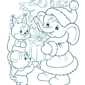 Раскраска новогодние подарки
