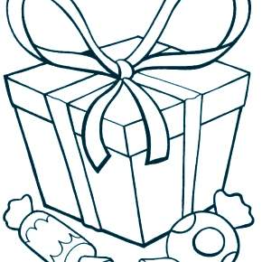 Раскраска новогодние подарки