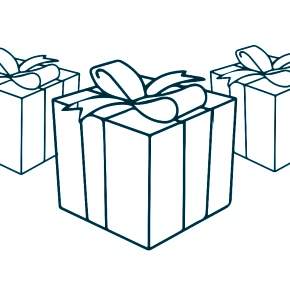 Раскраска новогодние подарки