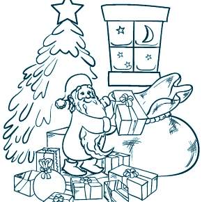 Раскраска новогодние подарки