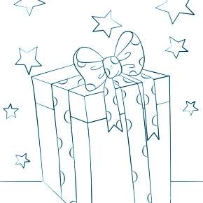 Раскраска новогодние подарки