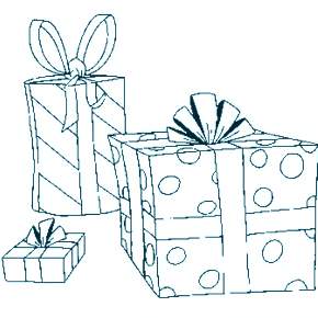 Раскраска новогодние подарки