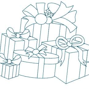 Раскраска новогодние подарки