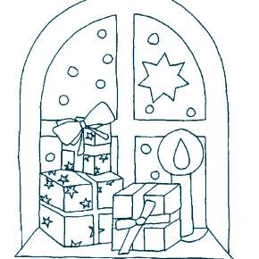 Раскраска новогодние подарки