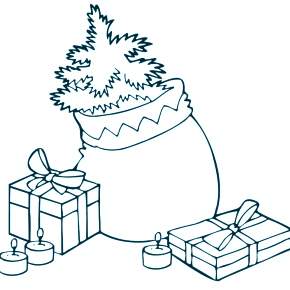 Раскраска новогодние подарки
