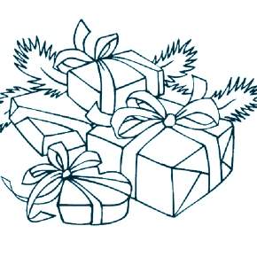 Раскраска новогодние подарки