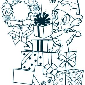 Раскраска новогодние подарки