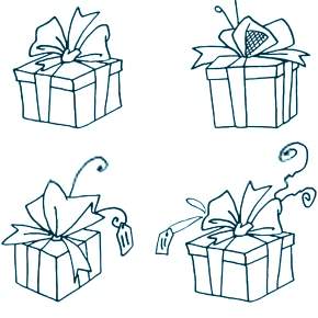 Раскраска новогодние подарки