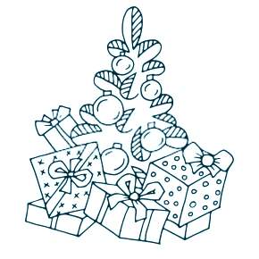 Раскраска новогодние подарки