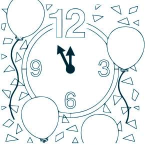 Раскраска новогодние часы