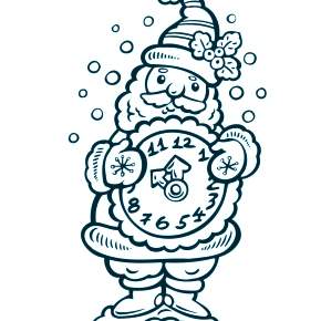 Раскраска новогодние часы