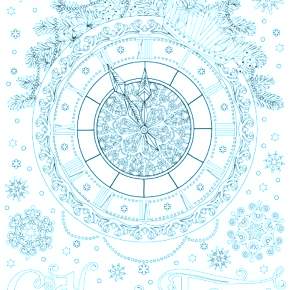 Раскраска новогодние часы