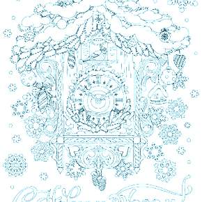 Раскраска новогодние часы