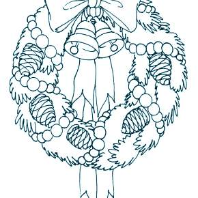 Раскраска новогодний венок Раскраска новогодний венок