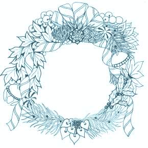 Раскраска новогодний венок Раскраска новогодний венок