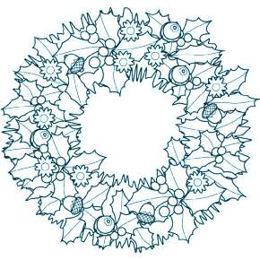 Раскраска новогодний венок Раскраска новогодний венок
