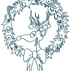 Раскраска новогодний венок Раскраска новогодний венок