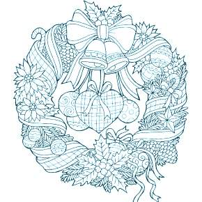 Раскраска новогодний венок Раскраска новогодний венок