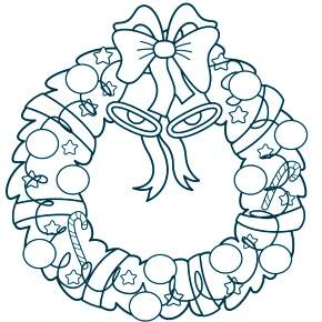 Раскраска новогодний венок Раскраска новогодний венок