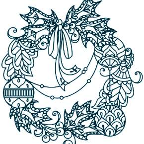 Раскраска новогодний венок Раскраска новогодний венок