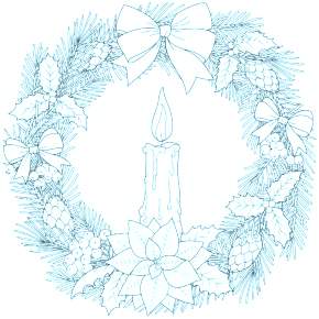 Раскраска новогодний венок Раскраска новогодний венок