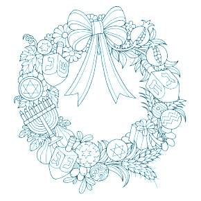 Раскраска новогодний венок Раскраска новогодний венок