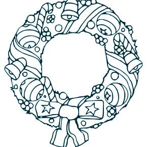 Раскраска новогодний венок Раскраска новогодний венок