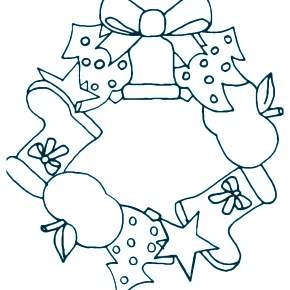 Раскраска новогодний венок Раскраска новогодний венок