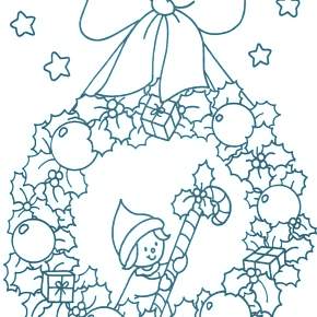 Раскраска новогодний венок Раскраска новогодний венок